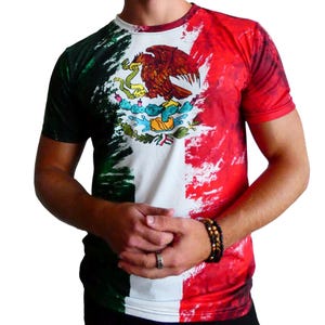 Men's Mexico Flag Art T-Shirt, Soccer Shirt, Mexican Pride Tee, Football Fan Apparel, World Cup Outfit, Gift for Him