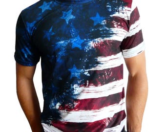 USA Flag Shirt Men | American Flag T Shirt | Patriotic USA Shirt | 4th of July Shirt | USA Soccer Fan Shirt | American Pride Tee