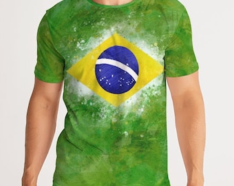 Camiseta de la bandera de Brasil para hombre / Camiseta de fútbol de Brasil / Camiseta con la bandera de Brasil / Camiseta del orgullo de Brasil / Camiseta de aficionado al fútbol de Brasil
