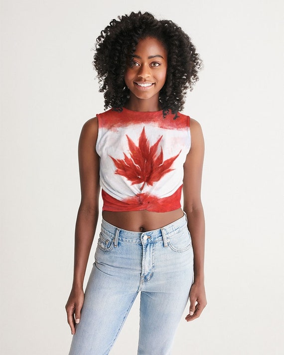 Canada Crop Top Women | Canadian Flag Crop Shirt | Maple Leaf Crop Top | Canada Pride Crop Tee | Canada Soccer Fan Shirt