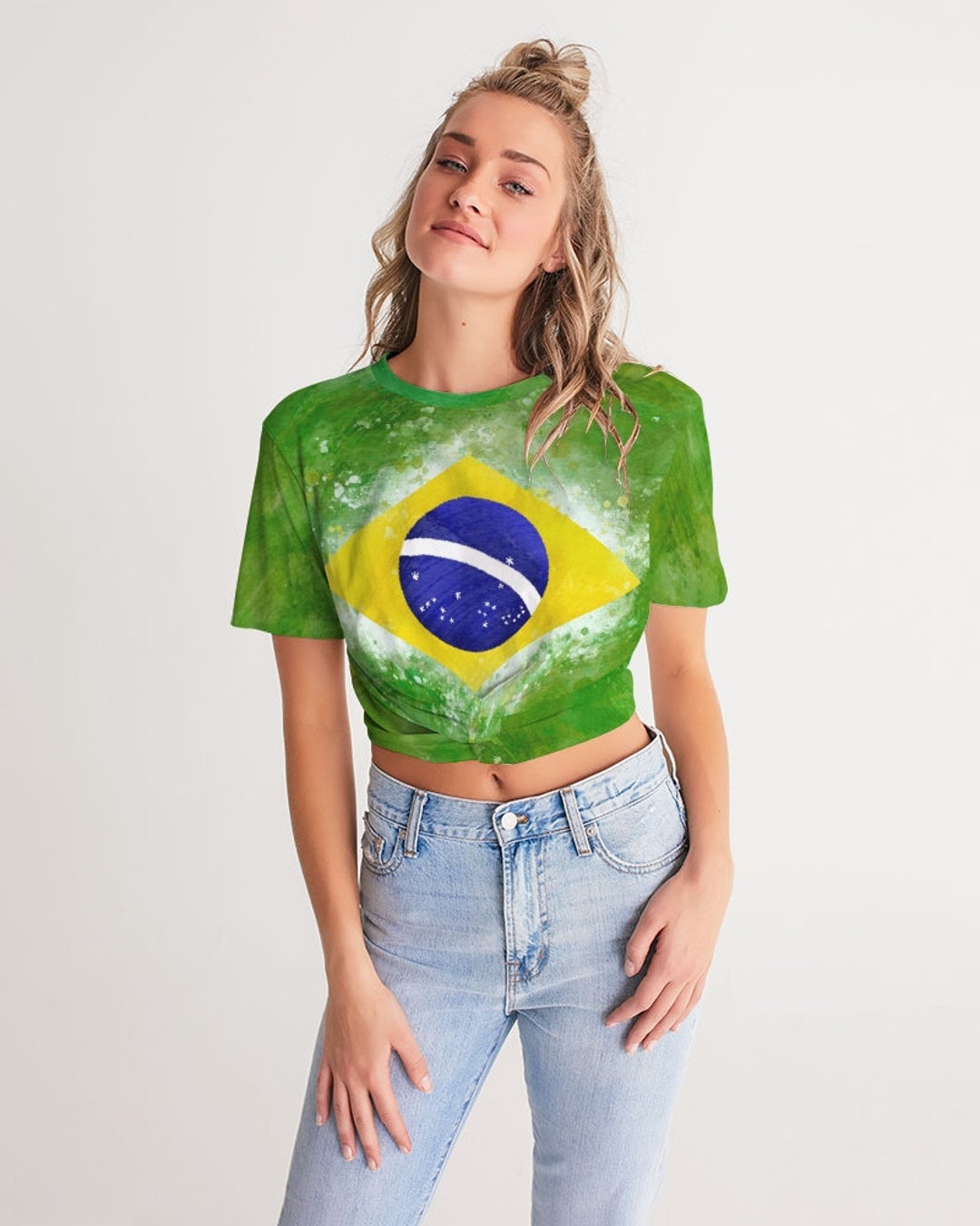 Brazil Crop Top Brazil Flag Top Brazil Copa America 2024 Brazil Flag