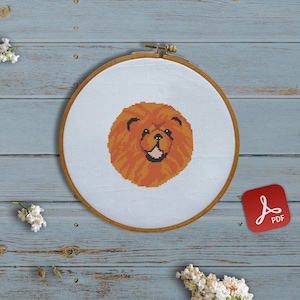 Chow Chow, China Hunde, Geschwollene Löwenhunde, Haustiere, Canis, Kleine Freunde, Flauschig, Lustig, Familie - Modern Cross Stitch, Wall Art, Xstitch pattern