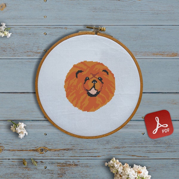 Chow Chow, China Dogs, Puffy Lion Dogs, Pets, Canis, Little Friends, Fluffy, Funny, Family - Modern Cross Stitch, Wall Art, Xstitch pattern