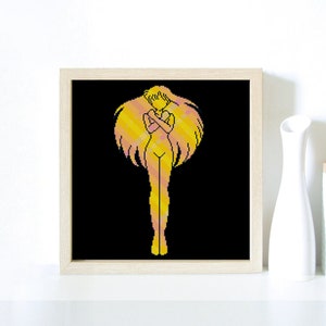 Anime Girl, Astral, Body, Magic, Wizard, Witch, Lady, Nirvana, Angel, Manga, Alien, UFO - Modern Cross Stitch, Wall Art, X stitch pattern