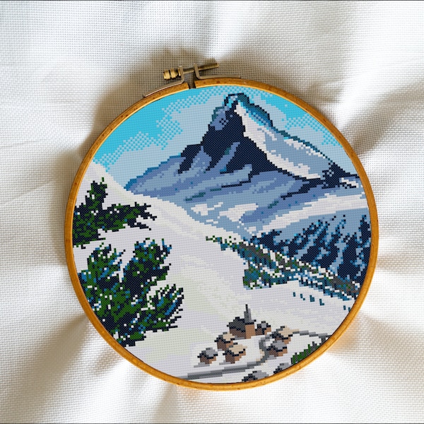 Cross Stitch Landscape Etsy