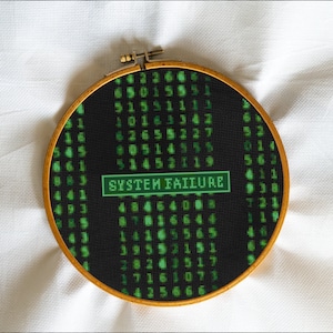 The Code, Cyber, Computer, Ai, Software, System Failure, Programing, Hack - Modern Cross Stitch, Wall Art, X stitch pattern