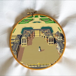 Versailles, France, Palace, Paris, Scenery, Landscape, Architecture, Street, Europe - Modern Cross Stitch, Wall Art, X stitch pattern