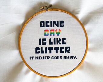 Human heart funny meme Wall Art Love is love Love Vertigo X stitch pattern Modern Cross Stitch Pride Rainbow Open minded quotes
