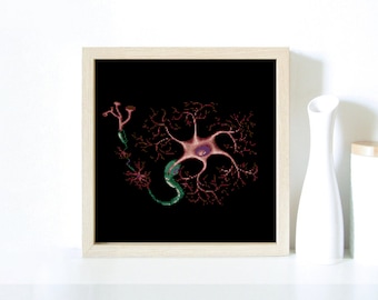 Neuron, Nervous system, Synapses, Hospital, Doctor, Anatomy, Autopsy, Human Body, Medic - Modern Cross Stitch, Wall Art, X stitch pattern