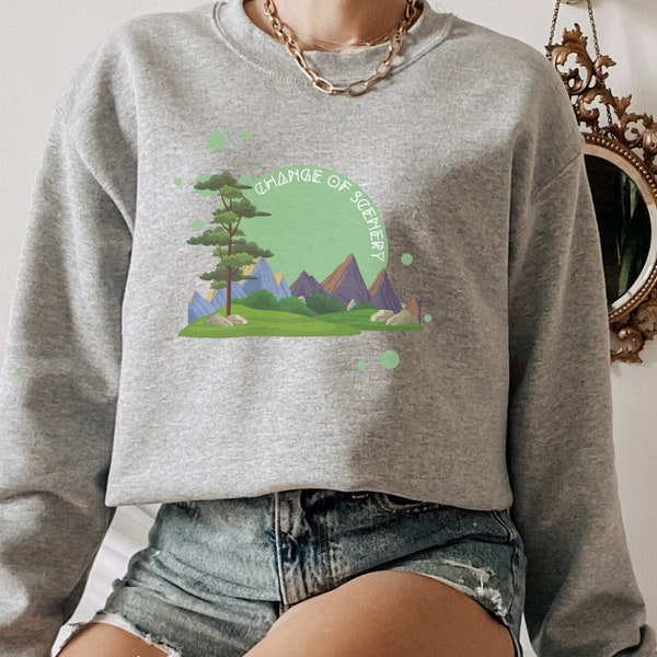 Quinn XCII "Change of Scenery" Illustrative Sweatshirt | Visionary Music Group | Quinn 92 fan gift | Mountain range | Perfect gift |