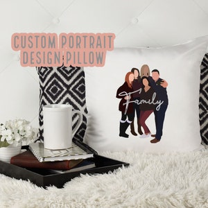 Custom Design Pillow | Personalized Pillow | Gift for Mom | Birthday Gift | Christmas Gift | Gift for Best Friend | Personal Gift Portrait