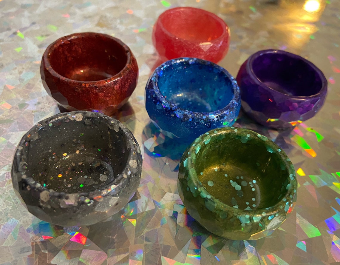 Mini Resin Bowls sold as single or in sets up to 8 and Etsy