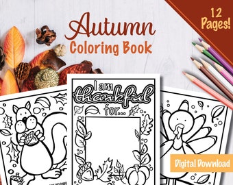 Herfst christelijk kleurboek voor kinderen | Digitale download 12 pagina's herfstbijbelthema