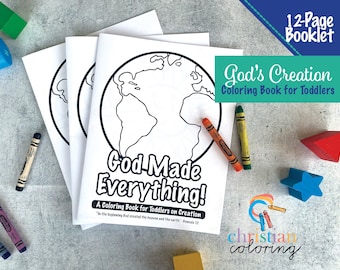 God’s Creation Coloring Book for Toddlers | Genesis KJV Bible Theme | 12-Page Booklet
