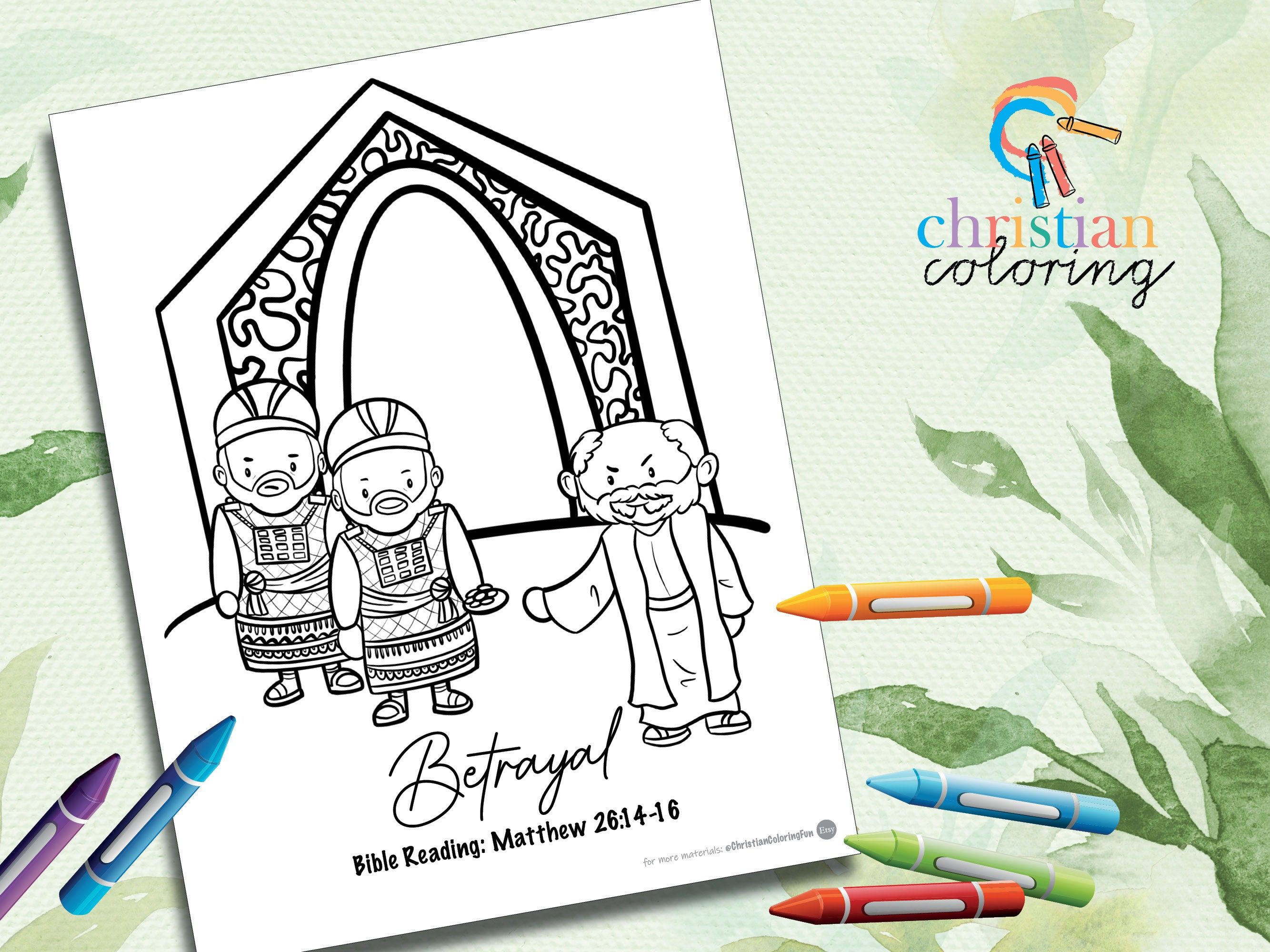 The Resurrection Story Coloring Book for Kids Digital Download 12-pages ...