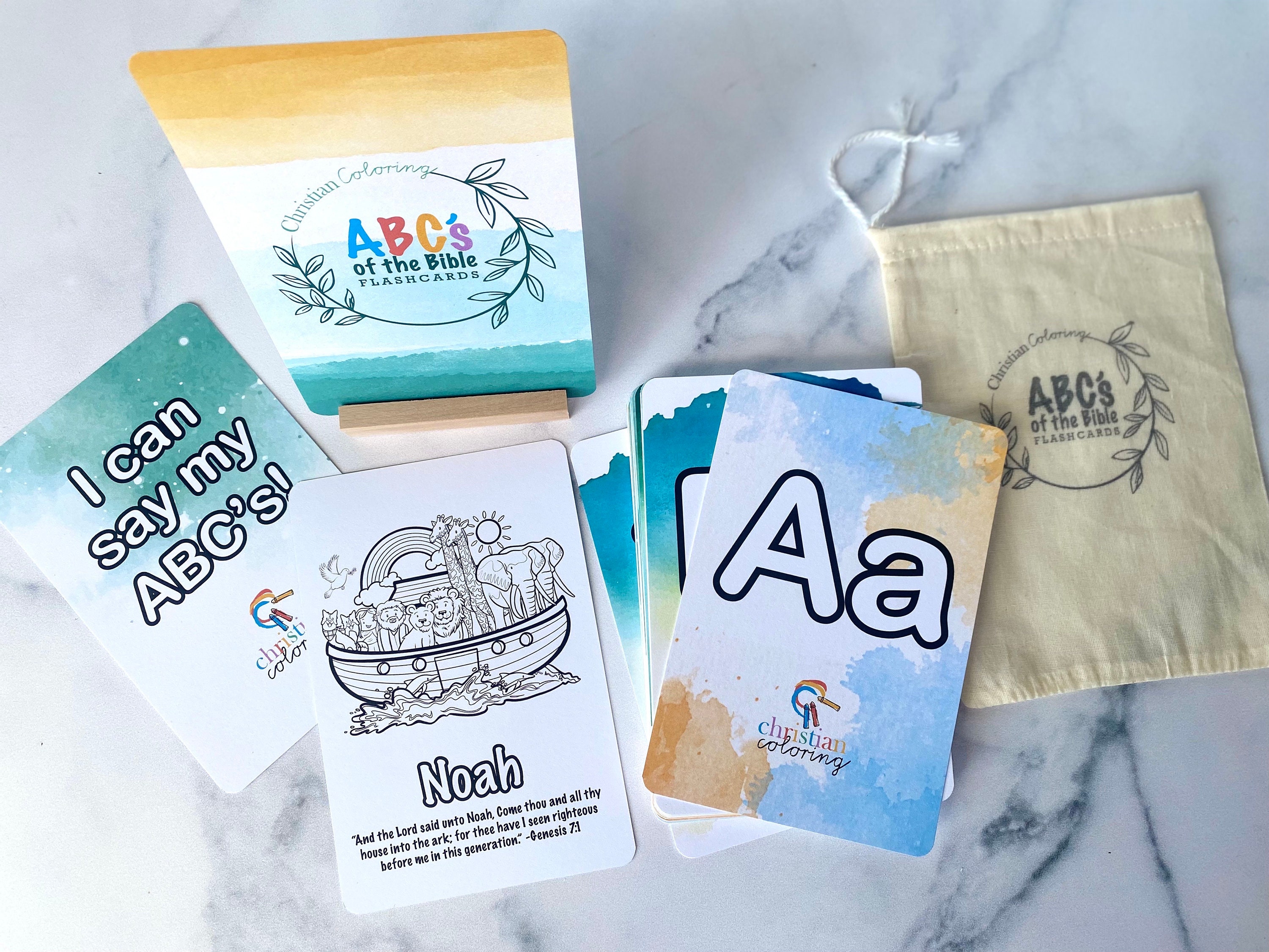 Abc's of the Bible Coloring Flashcards | KJV Bible Verses for Little ...