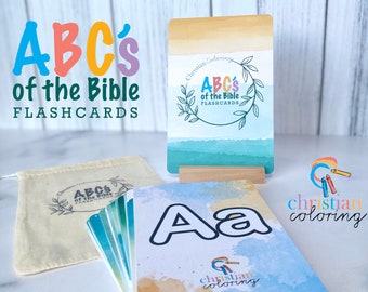 ABC's of the Bible Coloring Flashcards | KJV Bible Verses for Little Ones