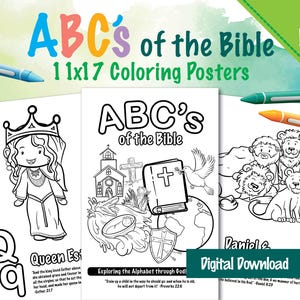 ABC's of the Bible: Teaching Aid 11x17 Posters | Digital Download 28-Pages | KJV Bible Theme