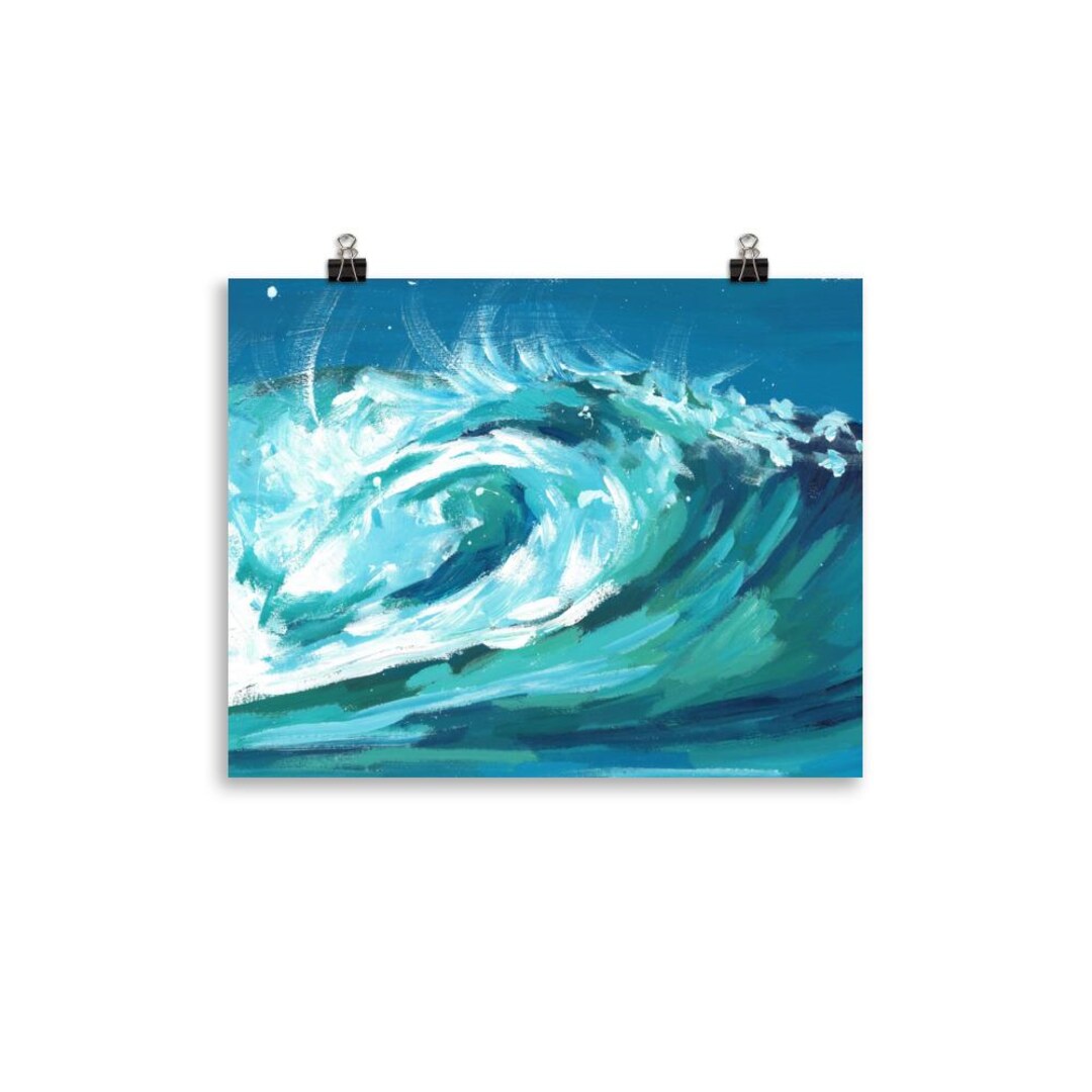 Curl - Original Art Print - Ocean Wave - Etsy