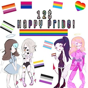Pride commission, Pride Month,  CHEAP COMMISSION, digital, Oc, Art of your Original Character, or anyone you&#39;d like! (Pls Read Bio!)