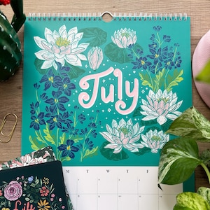 2025 Birth Flower Illustrated Calendar 2025 Flower Calendar Botanical Calendar Large Wall Calendar 2025 Wall Calendar Whimsical Floral Art