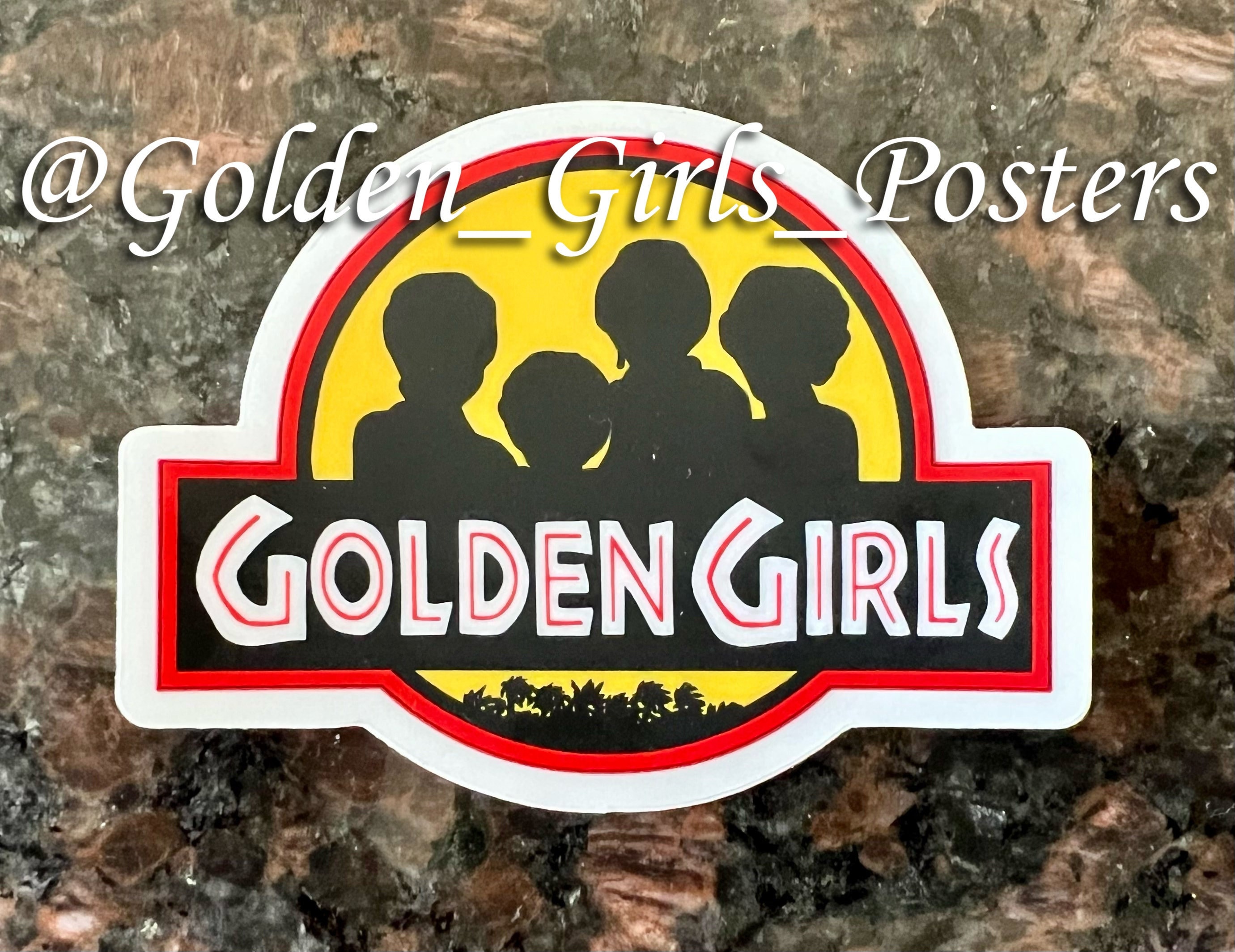 Golden Girls Jurassic Park Sticker, image size:2761x2129