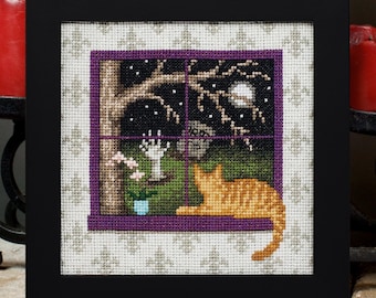 Cross Stitch Pattern - Cat and Zombies - PDF Instant Download