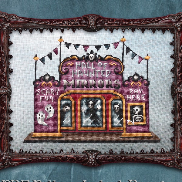 Hall of Haunted Mirrors Ghost Cross Stitch Pattern - PDF Instant Download