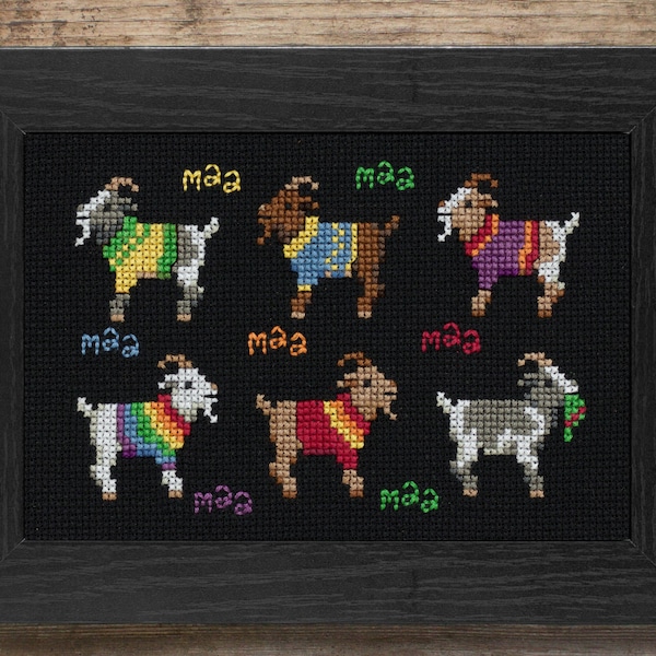 Cross Stitch Pattern - Goat Sampler - PDF Instant Download