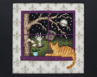 Cross Stitch Pattern - Cat and Zombies - PDF Instant Download