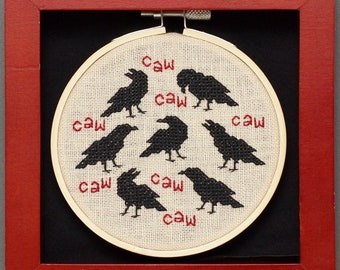 Cross Stitch Pattern - Crow Sampler - PDF Instant Download