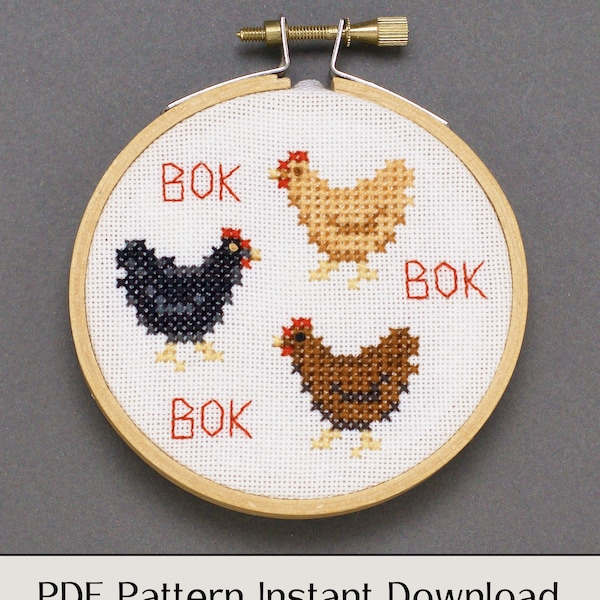 Cross Stitch Pattern - Chickens - PDF Instant Download
