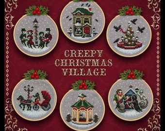 Creepy Christmas Village Stitch Along, Cross Stitch Pattern - PDF Instant Download