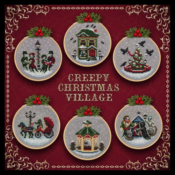 Creepy Christmas Village Stitch Along, Cross Stitch Pattern - PDF Instant Download