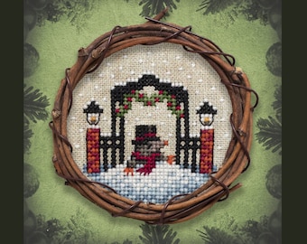 Mole Christmas Cross Stitch Pattern - PDF Instant Download