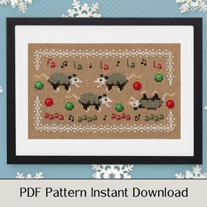 Cross Stitch Pattern - Christmas Opossum - PDF Instant Download