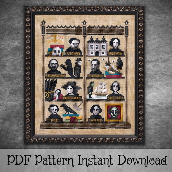 Gothic Autoren Kreuzstich Muster - PDF Sofort Download