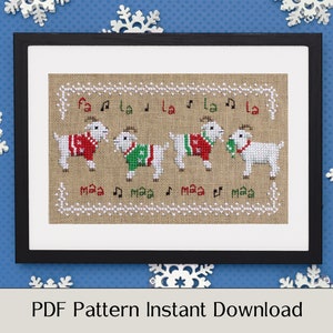 Cross Stitch Pattern - Christmas Goats - PDF Instant Download