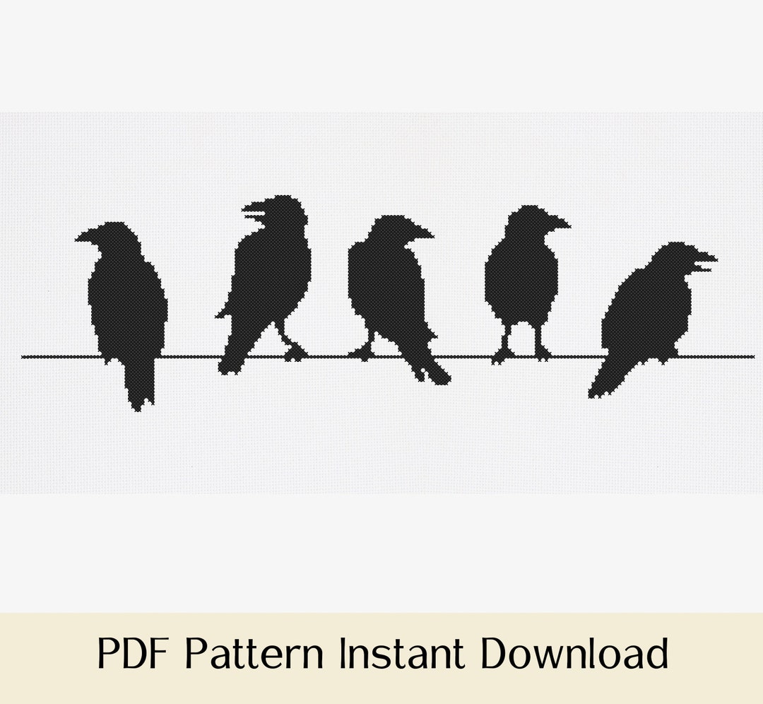 Crow Cross Stitch Pattern PDF Instant Download Etsy