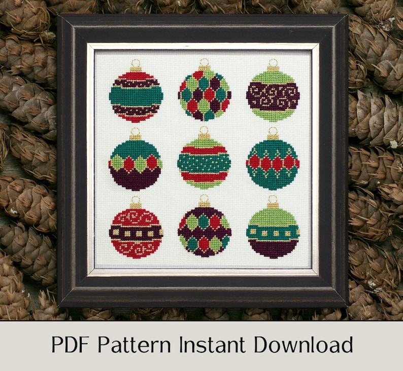 Christmas Ornament Cross Stitch Pattern PDF Instant Download - Etsy