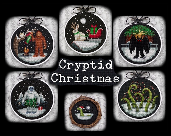 Cryptid Christmas Cross Stitch Pattern - PDF Instant Download
