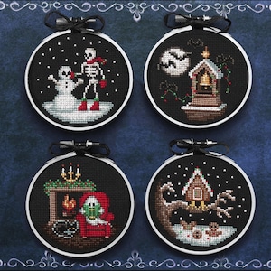 Christmas After Midnight Ornament Cross Stitch Patterns - PDF Instant Download