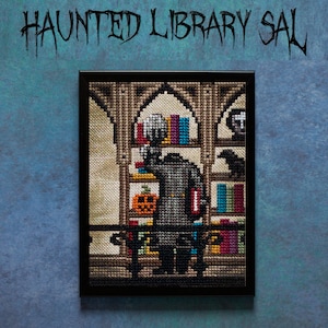 Haunted Library Halloween Stitch Along SAL, Cross Stitch Pattern PDF Instant Download image 6