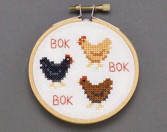 Cross Stitch Pattern - Chickens - PDF Instant Download