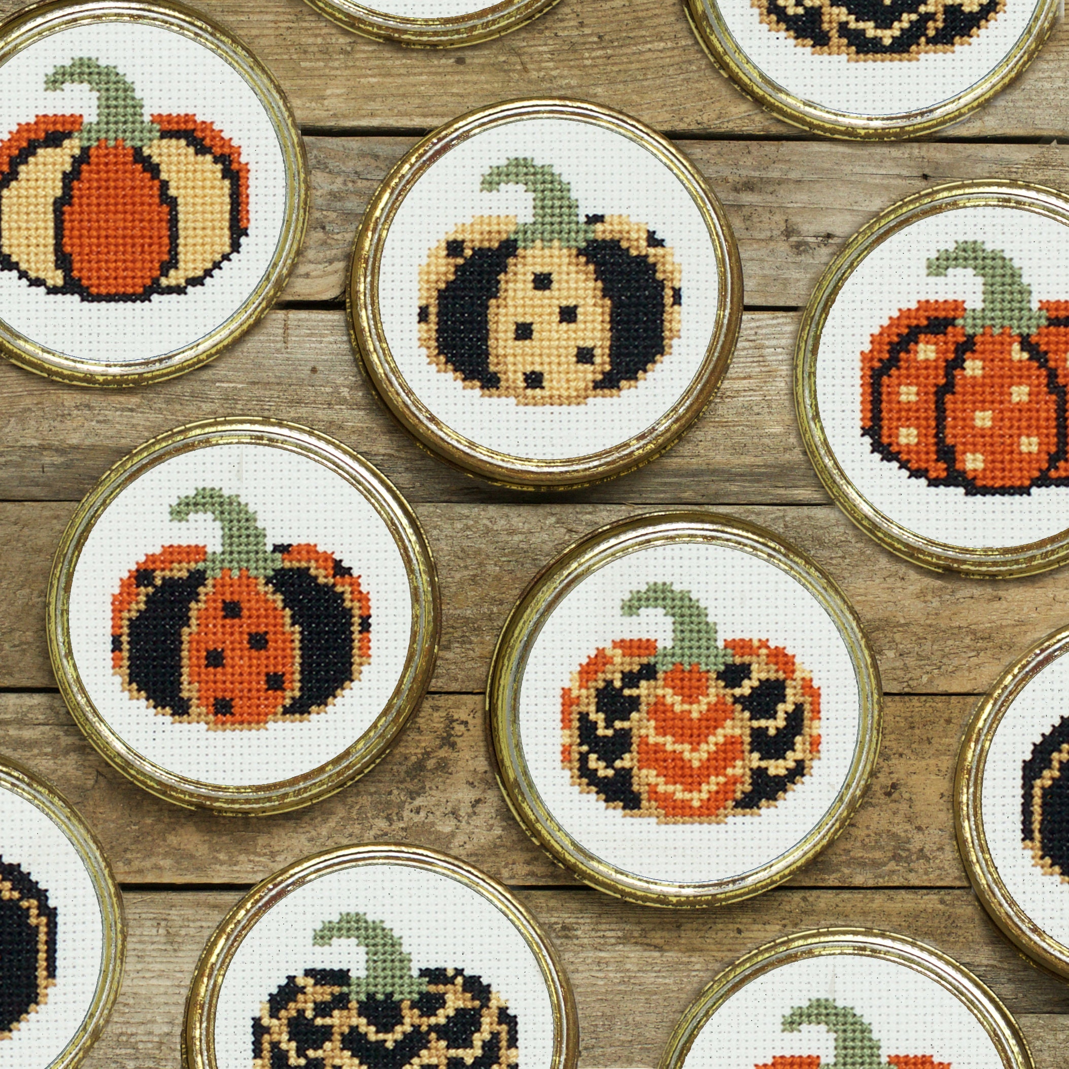 Halloween Cross Stitch Pattern - Painted Pumpkins - PDF Instant ...