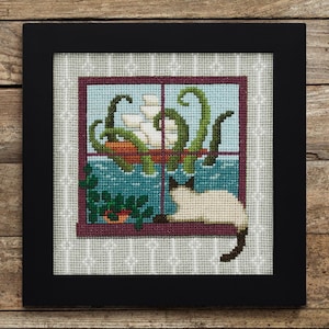 Cross Stitch Pattern - Cat, Kraken, Ocean and Boat - PDF Instant Download