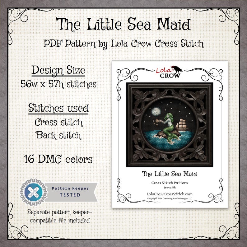 Mermaid Cross Stitch Pattern - PDF Instant Download - Etsy