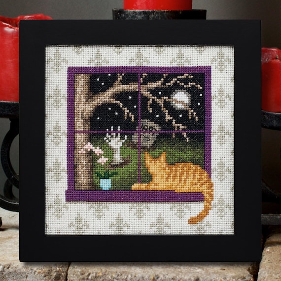 Cross Stitch Pattern - Cat and Zombies - PDF Instant Download