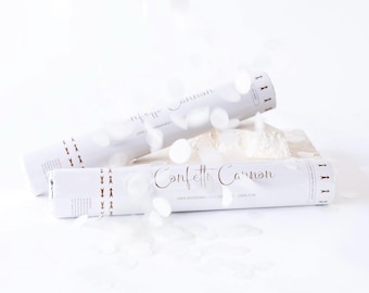 White Biodegradable Confetti Cannon | Eco Friendly Rice Paper Wedding Popper