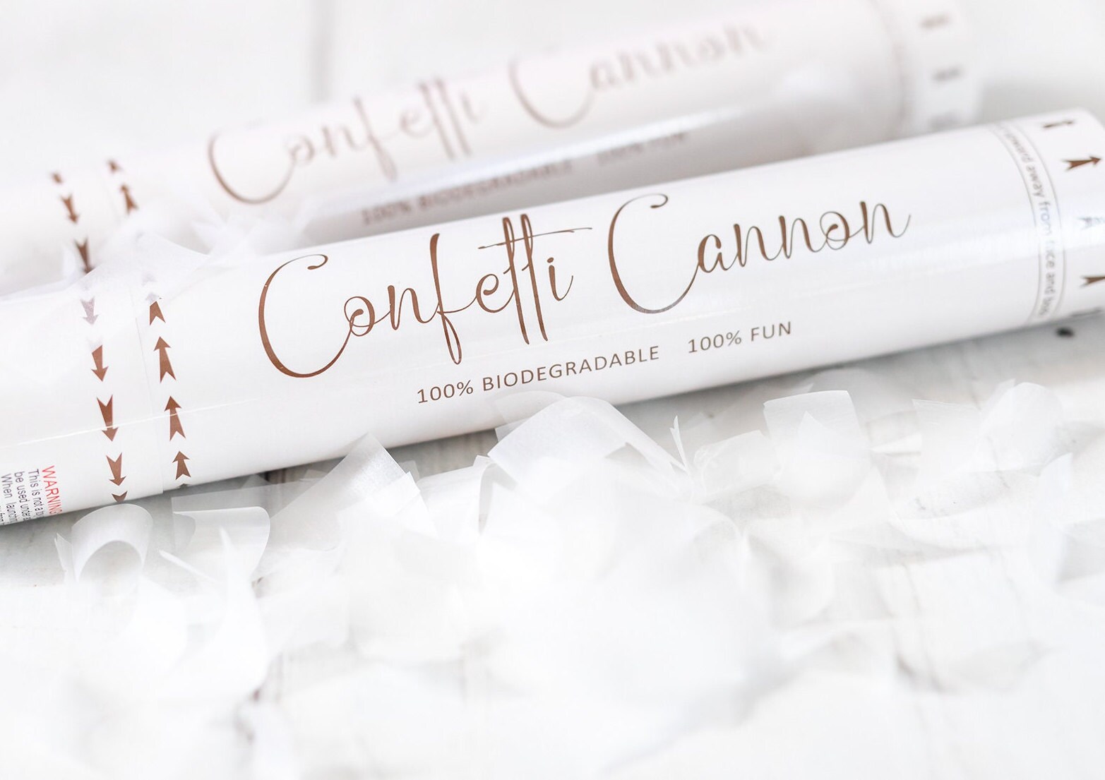 Set of 2 Confetti Cannons ,rice Paper, Eco Friendly, Wedding Confetti